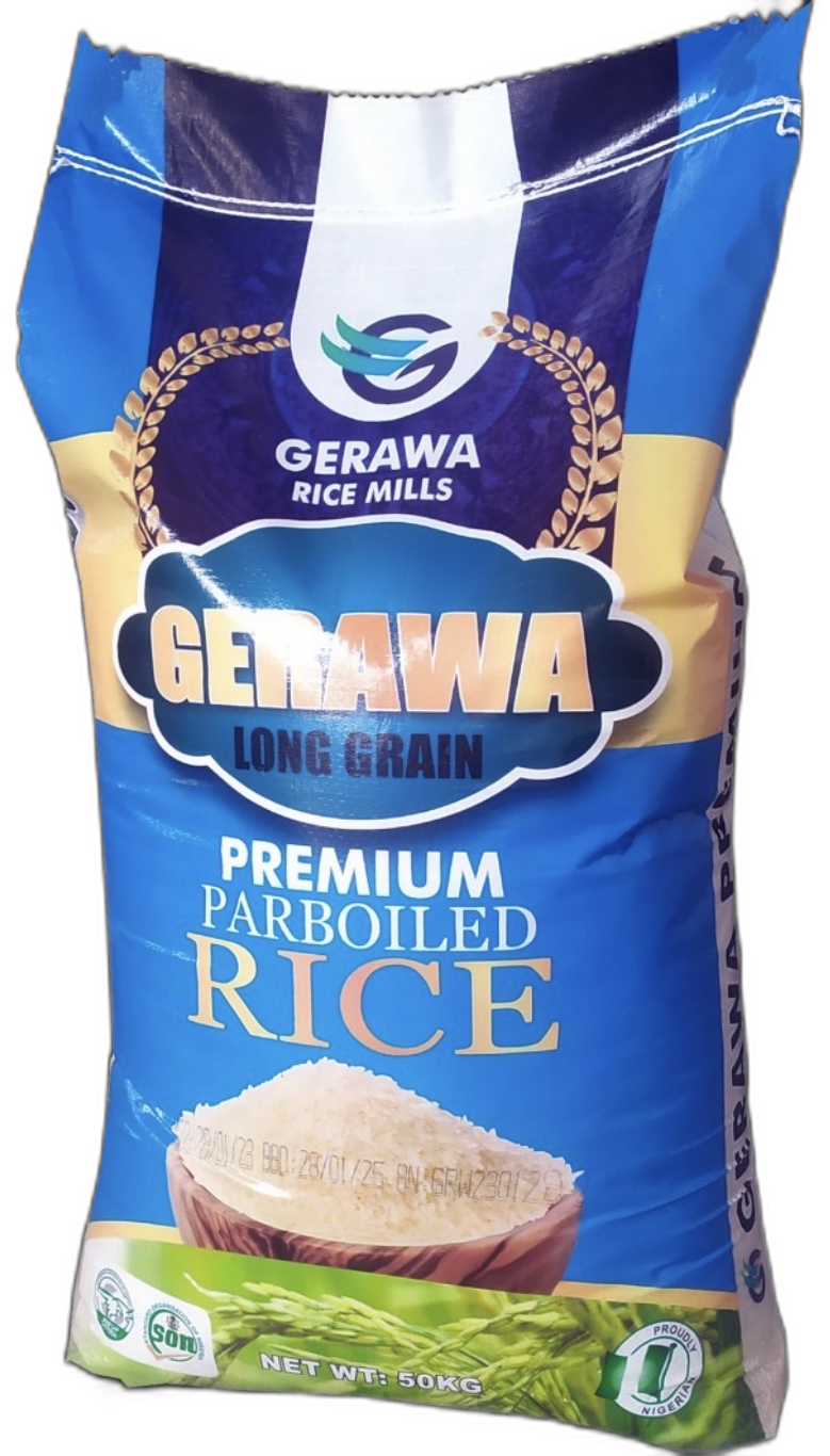 Gerawa long grain premium parboiled rice, 50kg bag